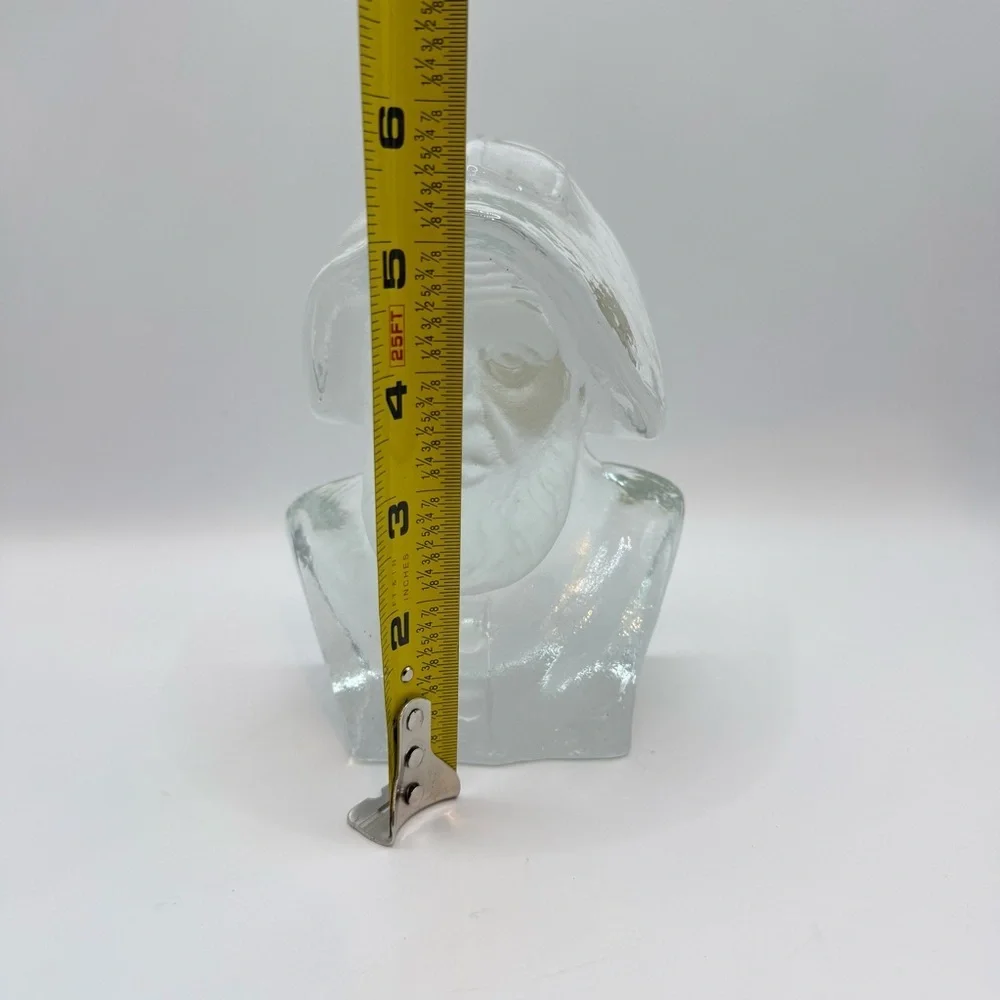 Viking Frosted Glass Nautical Captain Fisherman Sculpture Paperweight Bookend 6”